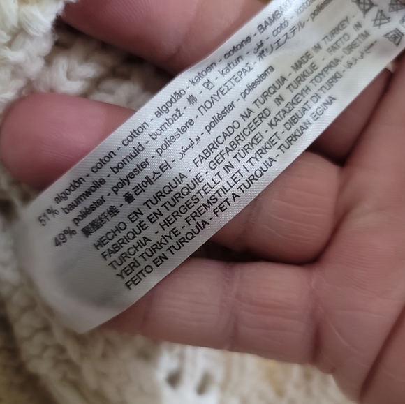 NWT Zara Ruffled Knit Drawstring Top in Cream XS Flounce Hem Tie Front Closure - Picture 7 of 8